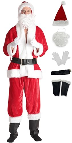 #followme Men's Adult Santa Costume with Jacket RL-7018-RED-L-XL