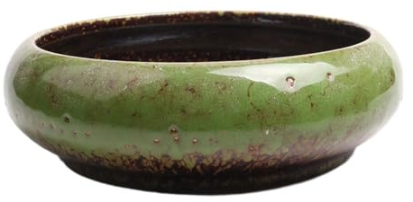 mophrati Macetero Grande y jugoso, Creativo para Interior y Exterior, fácil de Mantener, Maceta de bonsái esmaltada cerámica Vintage, Verde