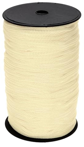 QUARKZMAN Cuerda de Polipropileno Trenzada Exterior 5mm 100M Beige | Cuerda Persiana Enrollable, Cordón para Tendedero, Camping, Senderismo y Actividades al Aire Libre