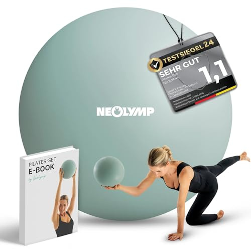 NEOLYMP Pilatesball 20 cm - Rutschfester Pilates Ball inkl. Pumpe - Mini Gymnastikball aus Silikon für Core-Training, Balance, Yoga, Pilates & Physiotherapie - kompakter Exercise Ball