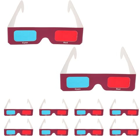 Gadpiparty 10 Piezas Gafas de Papel para TV Gafas de Cartón para Películas Entretenimiento Casa para Fiestas Unidades