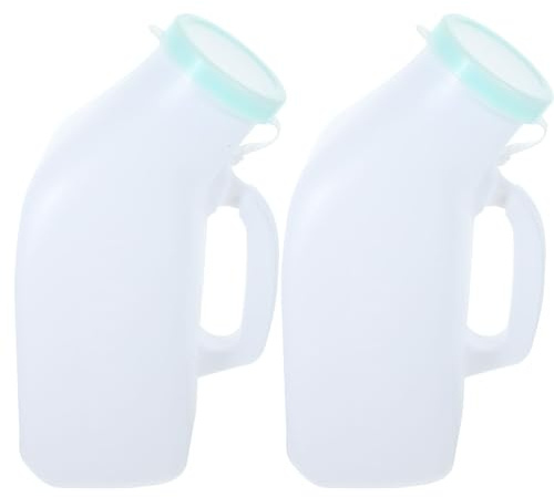 BESTOMZ Urinoir Portable pour Homme 1200ml Couvercle, Design Ergonomique en Plastique, Bouteille D'urine pour Voyage et Urgence, Pratique et Facile à Transporter