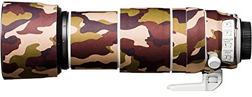 easyCover - Lens Protection Camouflage Cover - Objektivschutz - Schutz für Ihr Kameraobjektiv - Geeignet für Canon EF 100-400mm F4.5-5.6L is II USM - Braune Camouflage