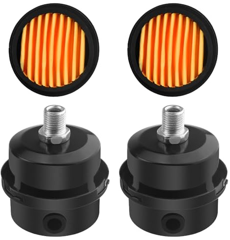 WMYCONGCONG 2 filtri silenziatori per compressore d'aria da 12,5 mm, in metallo, per compressore d'aria, silenziatore, silenziatore con 2 elementi filtranti di ricambio