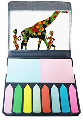African Aboriginal Black Women Giraffe Selbstklebende Notizzettel Farbe Page Marker Box