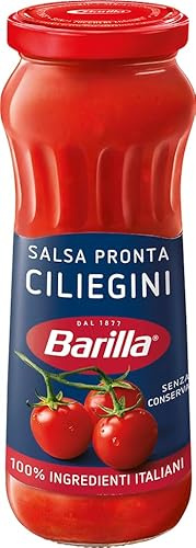 Barilla Salsa Pronta Ciliegini con Pomodori Ciliegini 100% Italiani, Senza Conservanti e Zuccheri Aggiunti, 300 g