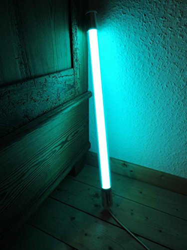 Lichtidee Led Leuchstab IP20 63cm türkis 10 Watt Party Deko Schaufenster farbig bunt mit weißem Kabel und Schalter