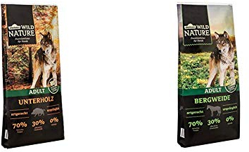 Dehner Wild Nature Hundetrockenfutter Adult, Unterholz, 12 kg & Wild Nature Hundetrockenfutter Adult, Bergweide, 12 kg