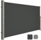 LARMNEE Seitenmarkise, ausziehbar, 180 x 400 cm, Sichtschutz, Sonnenschutz, Blickdicht, Seitenrollo, für Balkon, Terrasse, Garten, Anthrazit EBK184BP02