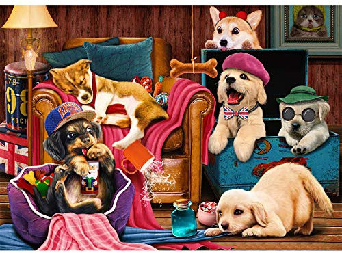 HUADADA Jigsaw Puzzles for Adults - 1000 Pieces Puzzle - Puppy Dream House