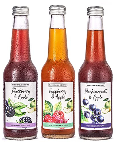 Winter Selection Fruit Juice Mixed Case Barn Farm Drinks 12 x 275ml Glass Bottles
