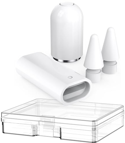 Delidigi Apple Pencil Adapter für Apple Pencil 1. Generation | mit Magnetische Kappe+2 Spitzen, Abriebfeste Präzisionsstiftspitzen, Ladehilfe & Verlierschutz Kappe für iPad Pencil 1 Gen
