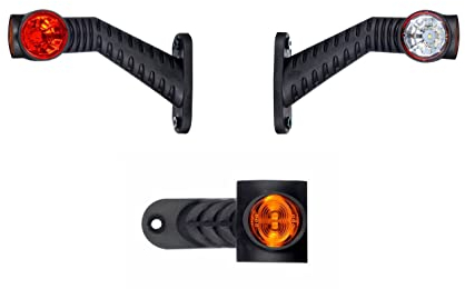 Web Truck 2 x LED caoutchouc feu de gabarit latéral 12V 24V avec homologation E feu de position voiture camion caravane voiture lampe lumière blanc rouge orange