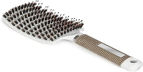 Haarbürste,Haarbürste mit Wildschweinborsten,Haarbürste reduziert Frizz und statische Aufladung,Massagebürsten für langes,dickes