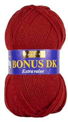 Sirdar Hayfield Bonus DK dubbelt stickgarn, scharlakansröd (556), 100 g