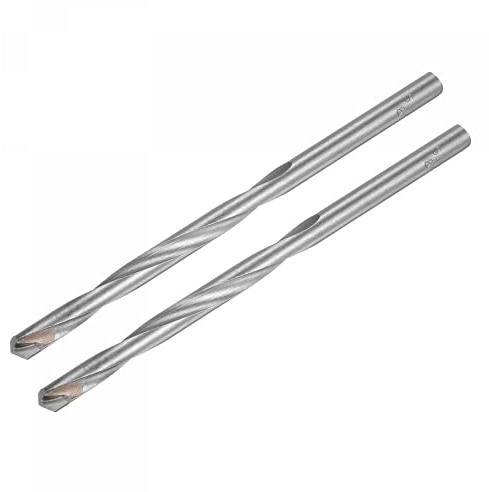 sourcing map 8mm Cutting Dia Cemented Carbide Twist Extra Long Drill Bit with Round Straight Shank for Hardened Steel Stainless Steel, 150mm Length 2 Pcs