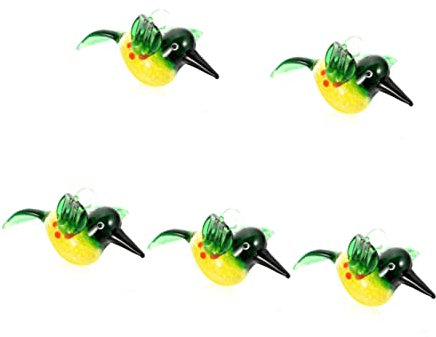 Cabilock 5stücke Glasvogel Tischornament Handgefertigte Bunte Glasfigur Für Stilvolle Wohnraumdekoration Geeignet Für Wohnzimmer Schlafzimmer Büro