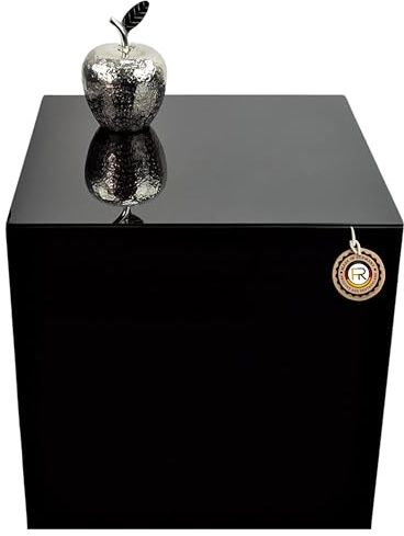Beistelltisch, Couchtisch, Rollentisch Emilia, Glas weiß oder schwarz, Verschiedene Größen (Schwarz RAL9005, 400 x 400 x Höhe 430mm)
