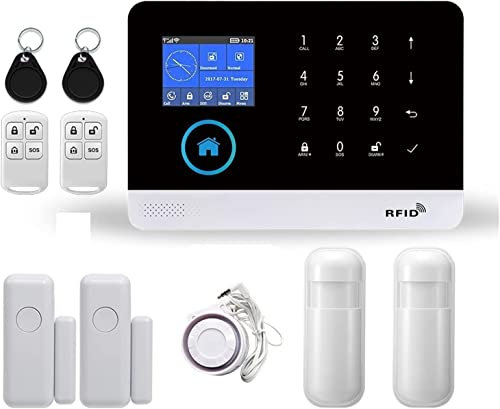 Alarm Security System, WIFI GSM Home Security Alarm System With Wireless Motion Sensor Detector Burglar Alarm for Tuya APP Garden Home Alarm, Garage Residential House Security Alarms
