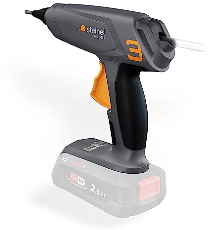 Pistola per colla a batteria Steinel MobileGlue 3011, pistola per colla a caldo cordless ø11 mm, 2 impostazioni di temperatura, compatibile con batteria ricaricabile Bosch PFA