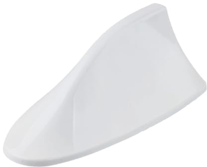 Aleta Tiburon Coche, Antena Coche Techo, Radio Auto Estilo Shark Universal. | Autoadhesiva Impermeable, Accesorios Automóvil Tuning, Dispositivo Recepción Señal Radio FM/Am SUV Camión Furgoneta. (Blanco)