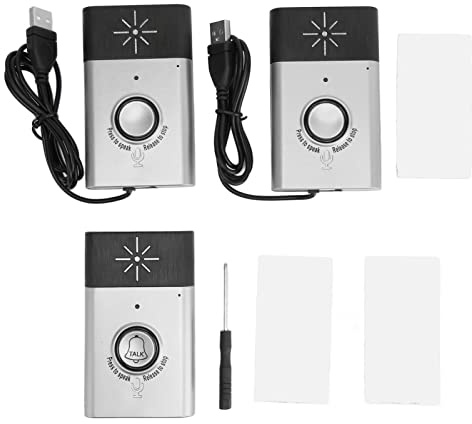 Vocal Bidirectionnel, Signal de Transmission Stable, Matériaux de qualité Supérieure, Sonnette sans Fil Intelligente avec 2 Récepteurs Extérieurs et 1 émetteur Intérieur pour la