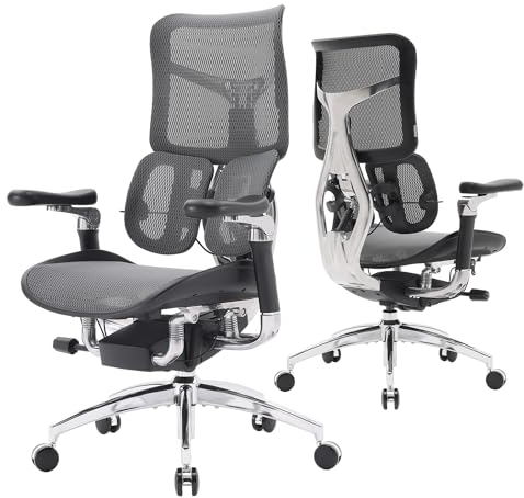 SIHOO Doro S300 Ergonomischer Bürostuhl, Computerstuhl, Gaming-Stuhl mit dualem dynamischem Lendenwirbelstützsystem, 6D-koordinierten Armlehnen, verstellbarem Rollstuhl (Schwarzem Samt-Mesh)