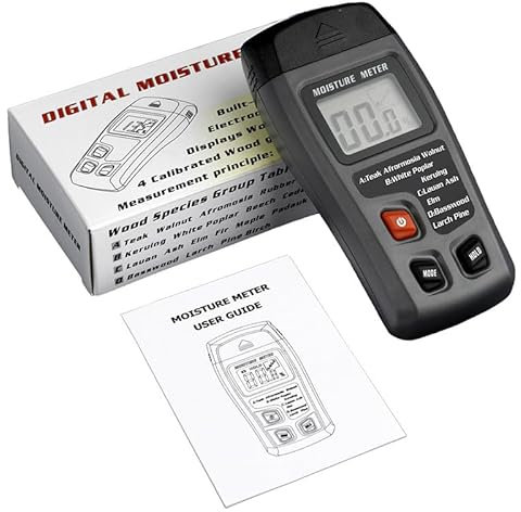 QUMOX Digital Wood Moisture Meter for Firewood, Small Handheld Wood Moisture Detector for Firewood Moisture Meter Humidity Detector for Cordwood, Furniture, Floor, Wood Humidity Measuring