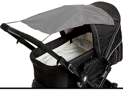Sonnensegel mit UV-Schutz 50+ universal Sonnenverdeck für Kinderwagen Baby Sonnenschutz (Dunkelgrau)