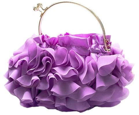 YUEZHAN Abendtasche Damen Clutch Blumen Tasche Braut Hochzeits-Clutch-Handtasche Damen Elegante Abend Tasche Damen Prom Party Bankett Crossbody Schulter Tasche Lila