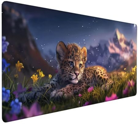 Gaming Mauspad, Mauspad XXL, rutschfeste Mouse Pad/Mauspads, Einfach Zu Reinigen, Mauspad Groß mit Wasserdicht für Home Office Arbeit Spiel 600 x 300 x 3 mm Sternenhimmel Leopard 5-3