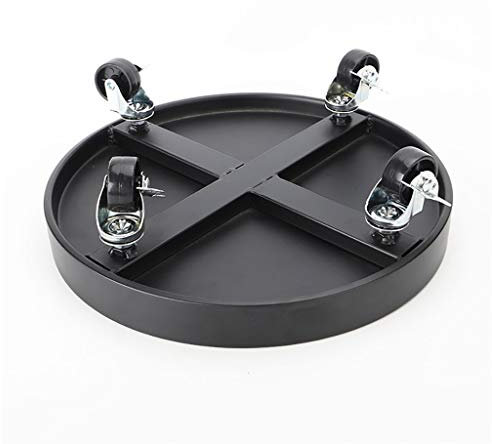 Support de plante en métal robuste avec roulettes pour intérieur et extérieur - Plateau roulant pour pot de fleurs rond avec roulettes pour une mobilité facile