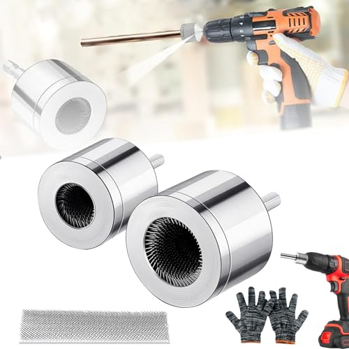 Copper Pipe Cleaners, copper pipe cleaner for drill, Upgraded Metal Tube Cleaning Brushes, 2Pcs Copper Pipe Cleaners Plumbing Brush for Electric Drill Bit (15mm+22mm)