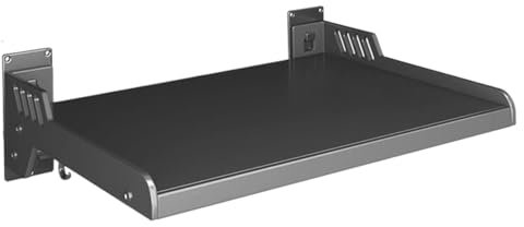 Jcasbdn Microwave Shelf 14x20'' Microwave Shelf 110 lbs Loads Wall Mount Carbon Steel Wall with 6 Movable Hooks Adhesive/Drilling Install Rack Kitchen Organizer