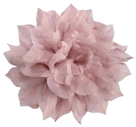 Broche délicate en forme de fleur en dentelle faite à la main, 11 cm, double clip, bijou pour mariage, banquet et fête, élégant accessoire cadeau pour robes et robes, Grande, tissu