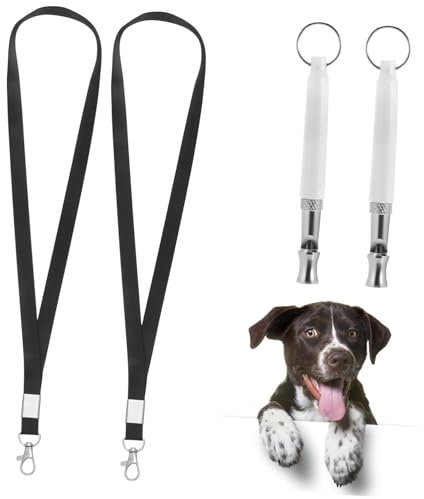 ROMISBABA 2 Stück Hundetrainingspfeife Mit Trageband Leise Pfeife Für Schnelles Gehorsamstraining Aus Leichtem Material Für Kleine Bis Große Hunde