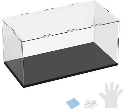 M METERXITY 1-Pack Acrylic Display Case 11.8x5.9x5.9in Clear Black