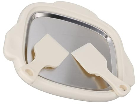 Rolled Ice Cream Maker, macchina da fritta per sofferenza del ghiaccio in acciaio inossidabile con 2 pale piastra fredda istantanea piastra di yogurt congelata per casa (White)