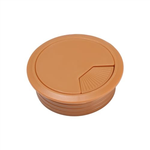 2 Pcs Plastic Desk Cable Grommet, Wire Hole Cover for Computer Table, Cable Organizer and Outlet Port Cover(Brown,60mm)