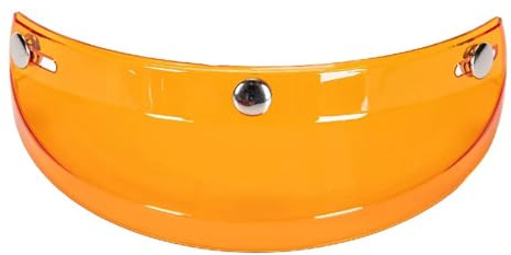 AMENGJ Visiere Casque Moto Casque de Moto à visière Rabattable à 3 Boutons-Pression, Pare-Vent(Orange)