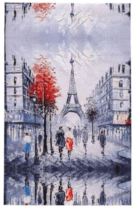 KAPPTYY Paris City Tree - Toallas de cocina con estampado artístico de la Torre Eiffel, secado rápido, superabsorbentes, toallas de limpieza multiusos, regalo
