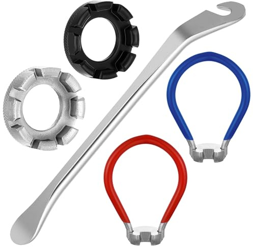 5 Pack Bicycle Spoke Wrench, Universal Spoke Torque Wrench Portable Bicycle Spokes Tool Kit Bicycles Wheel Spokes Truing Tool Bike Rim Correction Kit, Spoke-Adjuster for Adjust Cycling Wheel Tension