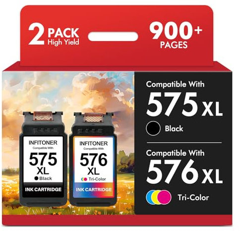 Cartouche 575 576 TS3551i TR4755i TS3750i pour Canon 575 et 576 XL Encre