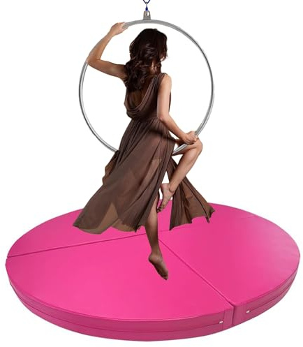 Tappetino per Pole Dance, Spesso 1/2/4 Pollici, per palo da Danza Aerea, Yoga, palo da Danza e Palestra, Tappetino anticollisione Pieghevole (Rosa, 120 cm x 3 cm / 47,2 Pollici x 1,2 Pollici