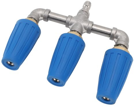 Acouto Ugello Triplo 1/4 Pollici Quick Plug 4000PSI Ugello Rotante per Idropulitrice per Giardino, Auto, Strada, Pressione di Pulizia Pulizia Migliorata per Tripla [Tripla Gamma più Ampia Rotante