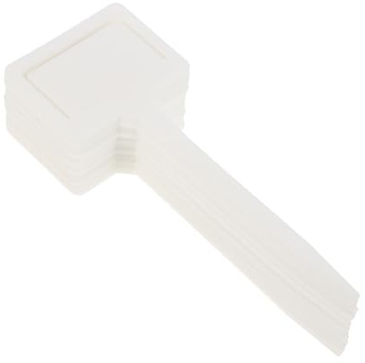 COLLBATH 50 Etichette da Giardino per Piante in Plastica Bianca Riutilizzabili Picchetti, Marcatori per Piante da Esterno Resistenti alle Intemperie, Etichette Vuote per Fiori, Erbe