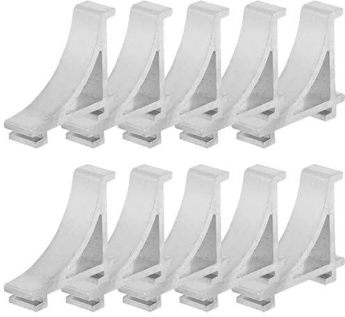 DOITOOL 10pcs Metal Freezer Clamp with Curved Dovetail Design Sturdy Aluminum Shelf Clips for Fridge Freezer Support Hooks