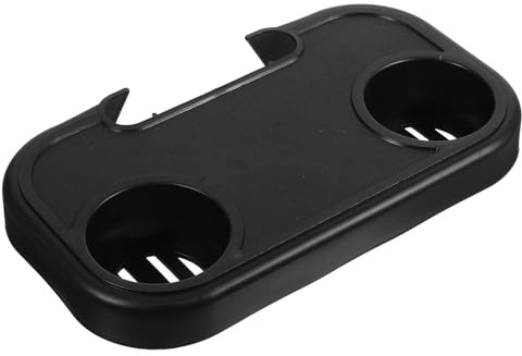 WESIEVYA Portavasos Portátil para Silla de Playa y Tumbona, Bandeja de Plástico Negro Prevención de Derrames para Actividades al Aire Libre y Picnic