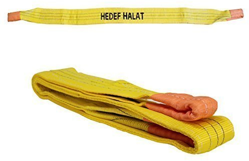 3 Tonnen Tragfähigkeit 3 Meter Länge Hebegurt Rundschlinge Hebeband Bergegurt aus Polyster mit Endschlaufen für Kran, Abschleppen Gelb