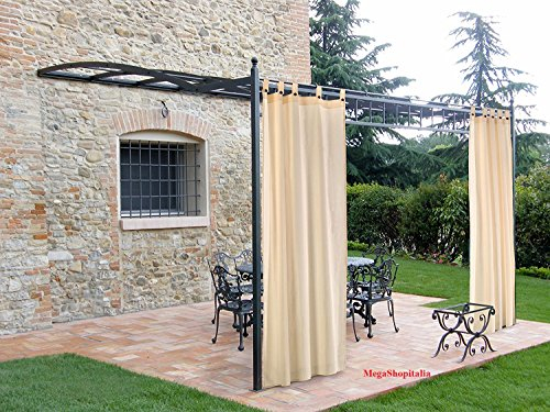 Megashopitalia Cortina para cenador, pérgola para porche confeccionada en algodón con ojales
